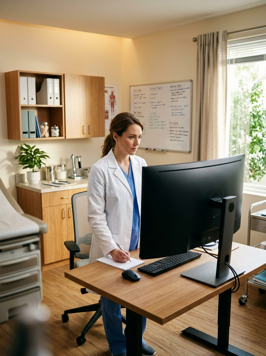 HIV program coordinator reviewing PrEP patient engagement data in real time