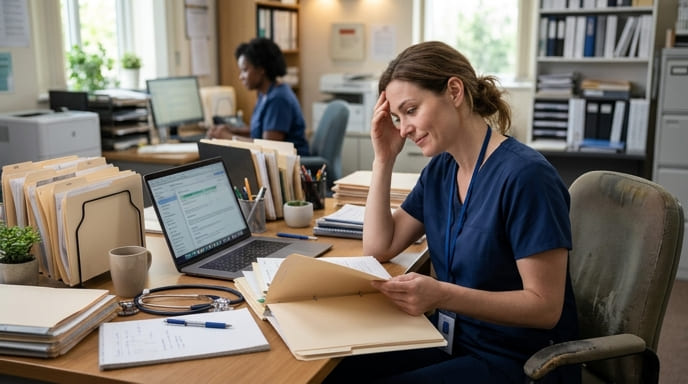Overworked PrEP navigator managing high HIV patient caseload at a public health program