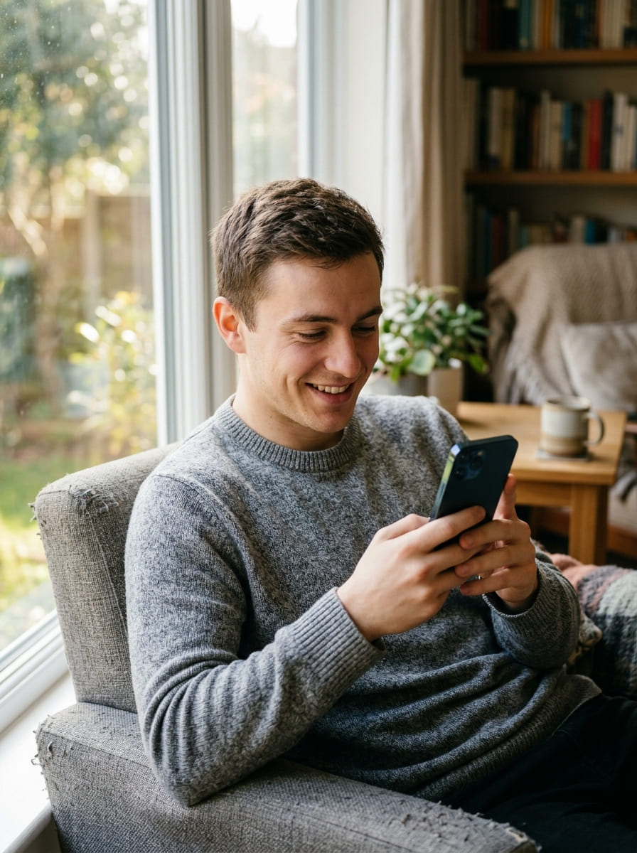 HIV-negative patient receiving PrEP refill reminder via SMS