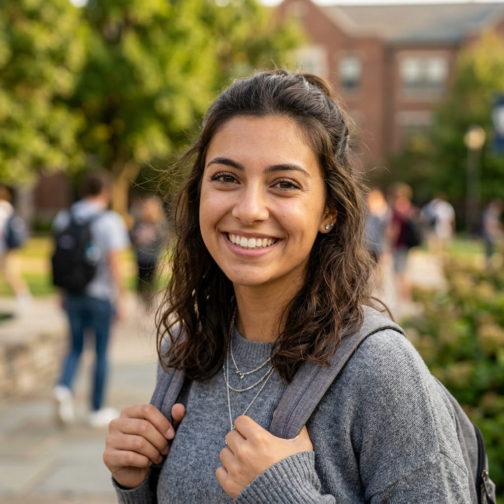 University student accessing confidential sexual health support on campus