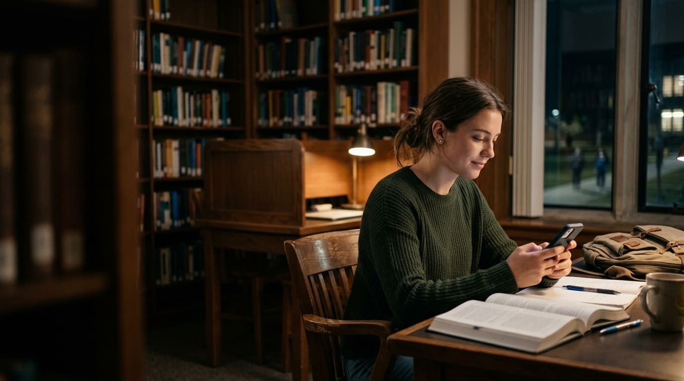 Student privately accessing confidential campus sexual health and consent support